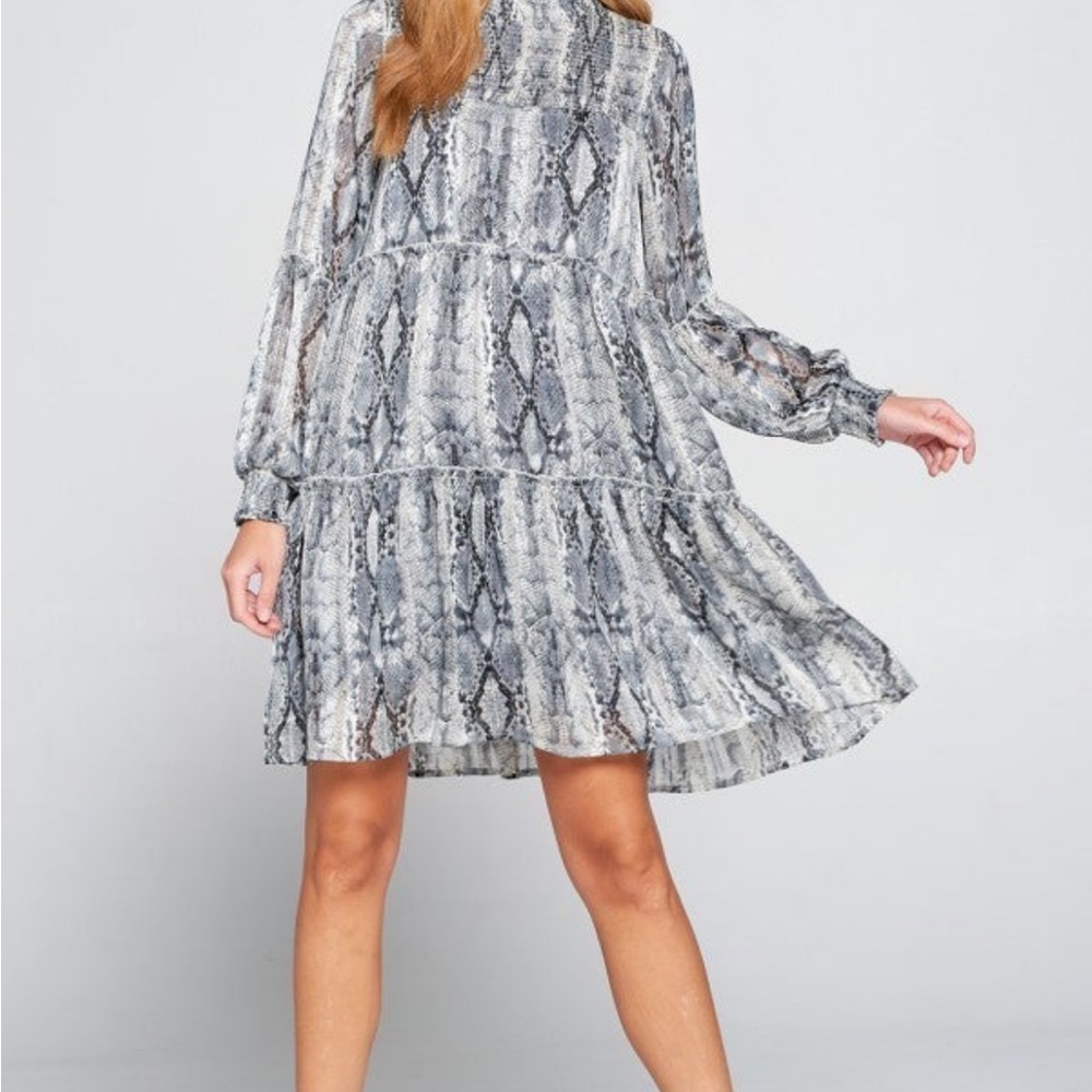 NWT by Oddy- python dress w/ gold tinsel, baby doll style with lining,reg & Plus